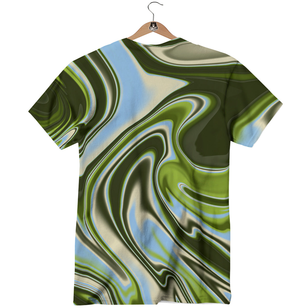 Acid Melt Green Print T-Shirt-grizzshop