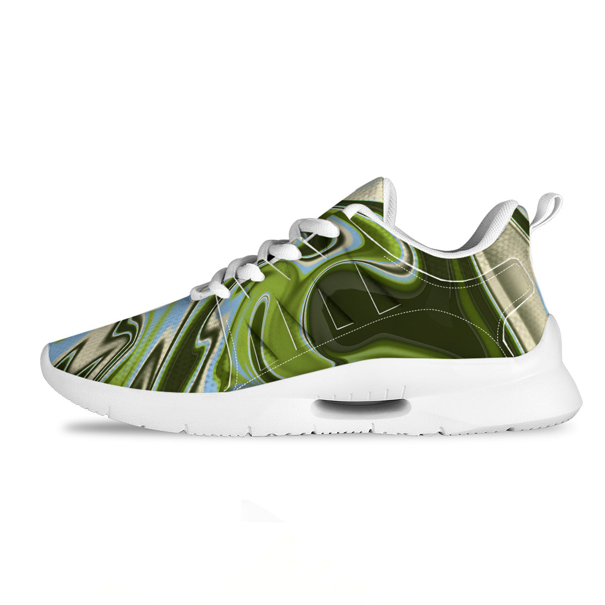 Acid Melt Green Print Tennis Shoes-grizzshop