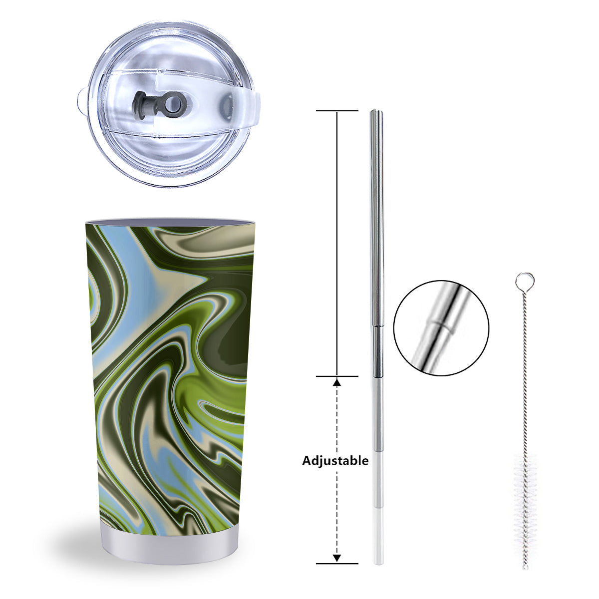 Acid Melt Green Print Tumbler-grizzshop