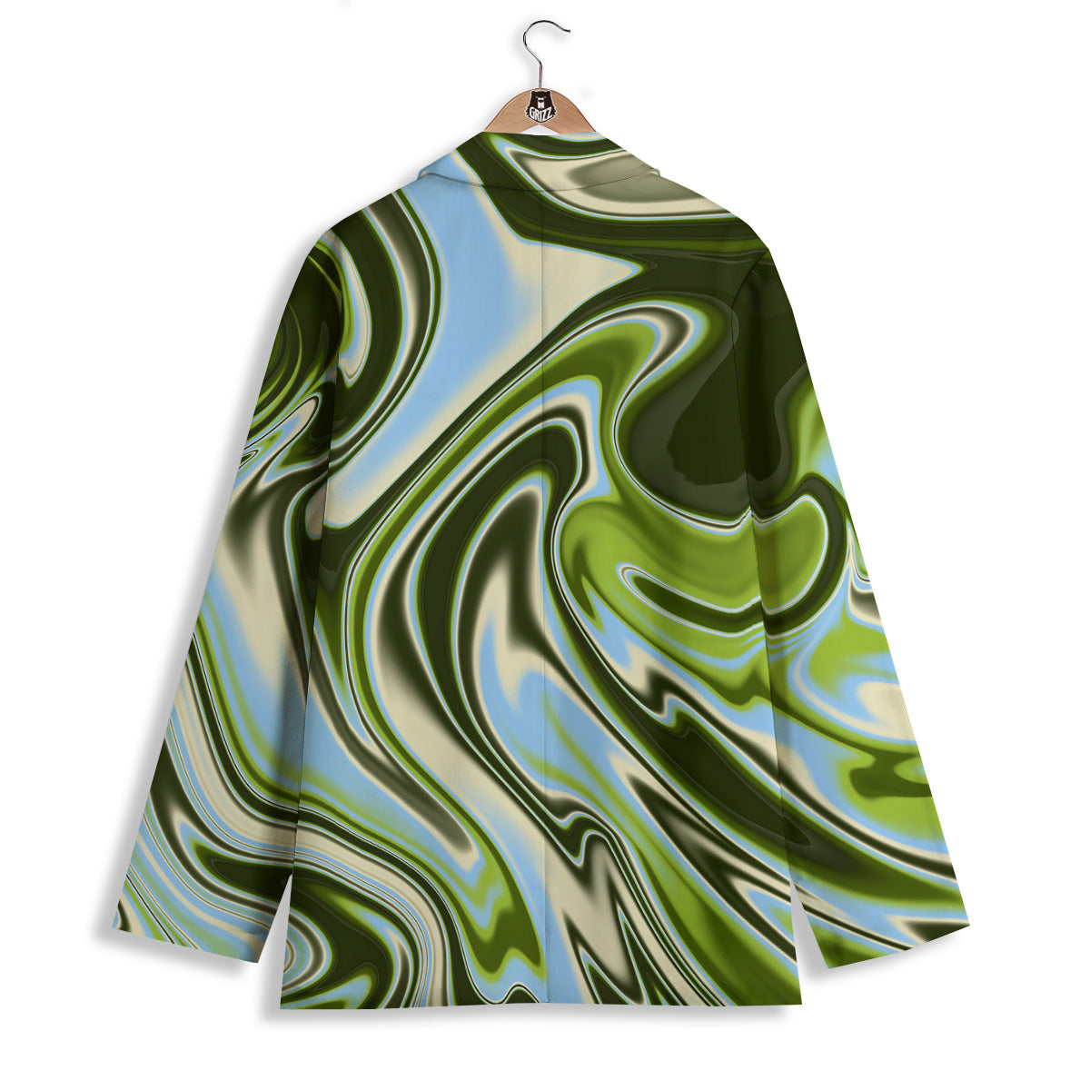Acid Melt Green Print Women's Blazer-grizzshop