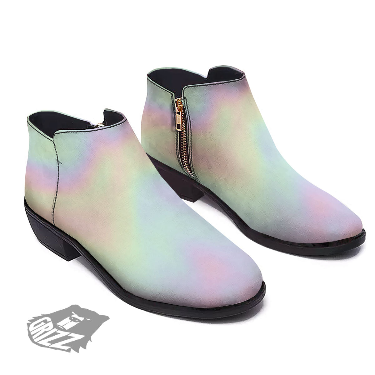 Acid Melt Pastel Print Ankle Boots-grizzshop