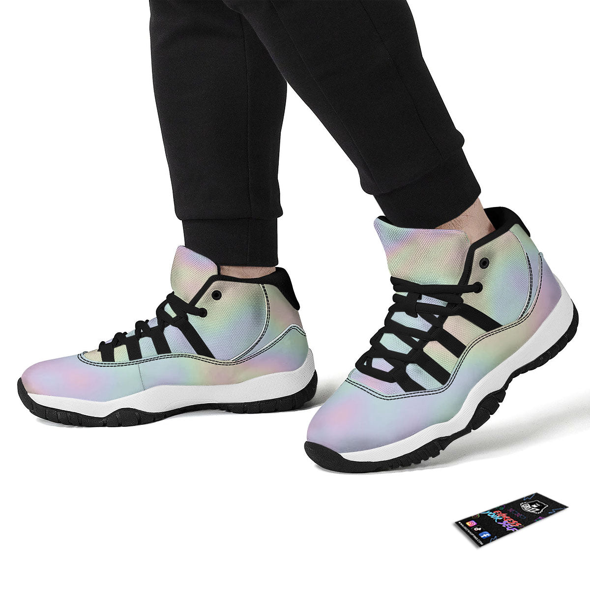Acid Melt Pastel Print Black Bball Shoes-grizzshop