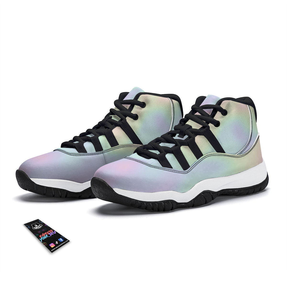 Acid Melt Pastel Print Black Bball Shoes-grizzshop