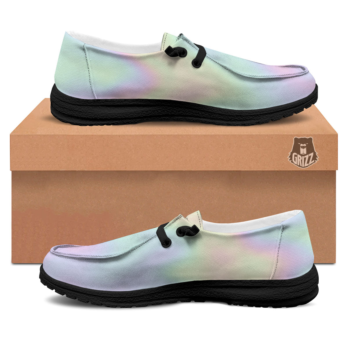 Acid Melt Pastel Print Black Loafers-grizzshop