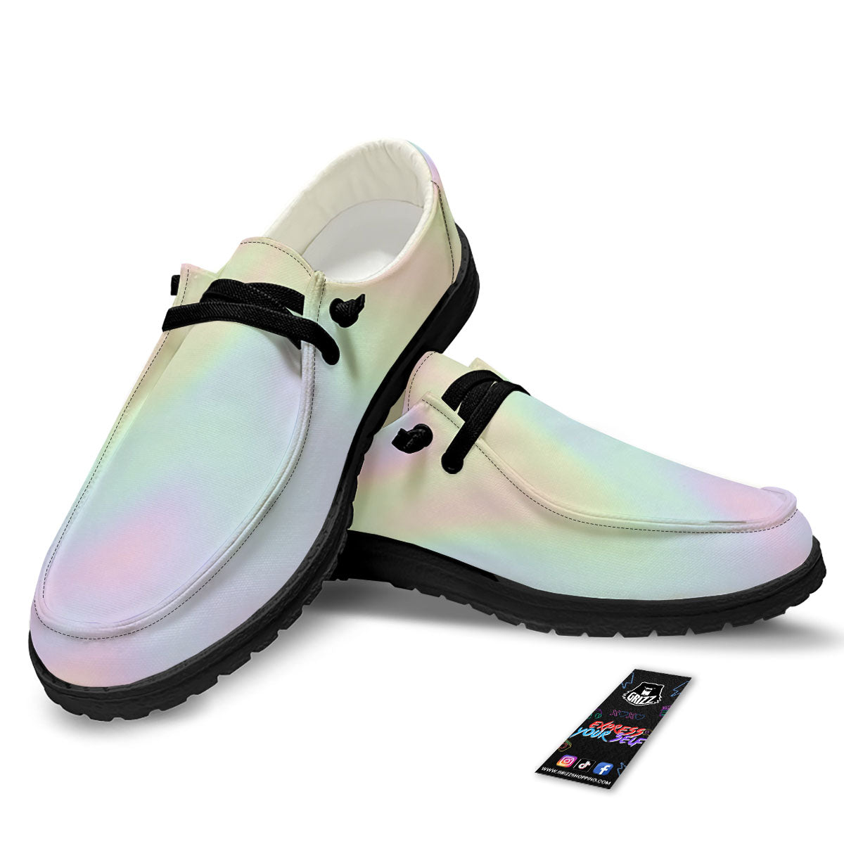 Acid Melt Pastel Print Black Loafers-grizzshop