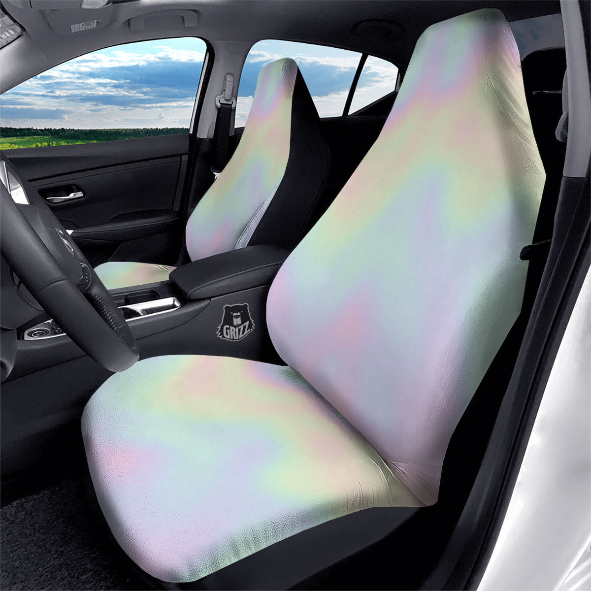 Acid Melt Pastel Print Car Seat Covers-grizzshop