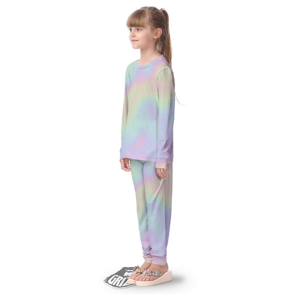 Acid Melt Pastel Print Kid's Pajamas-grizzshop
