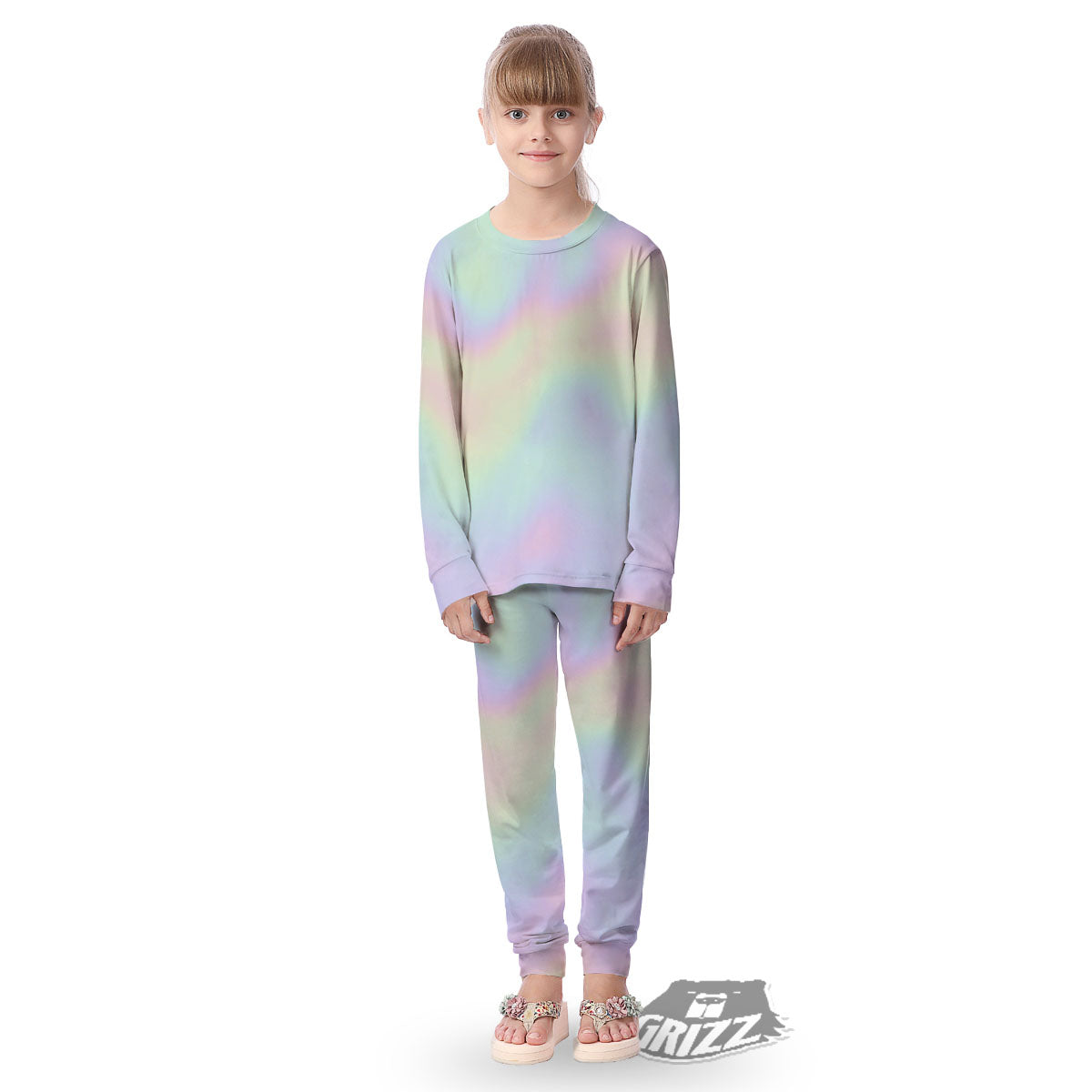 Acid Melt Pastel Print Kid's Pajamas-grizzshop