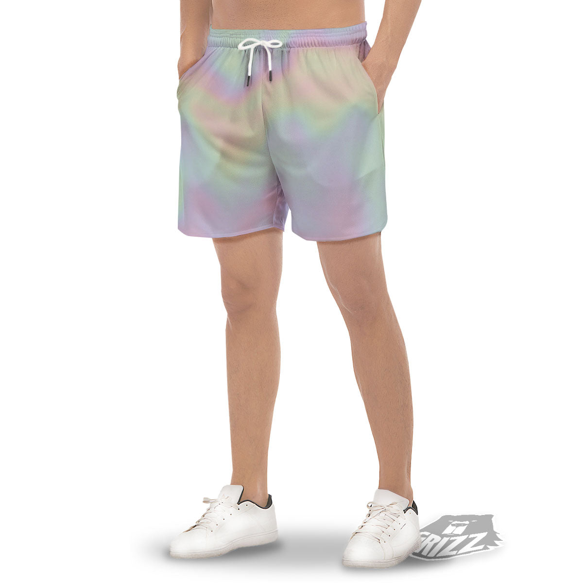 Acid Melt Pastel Print Men's Gym Shorts-grizzshop