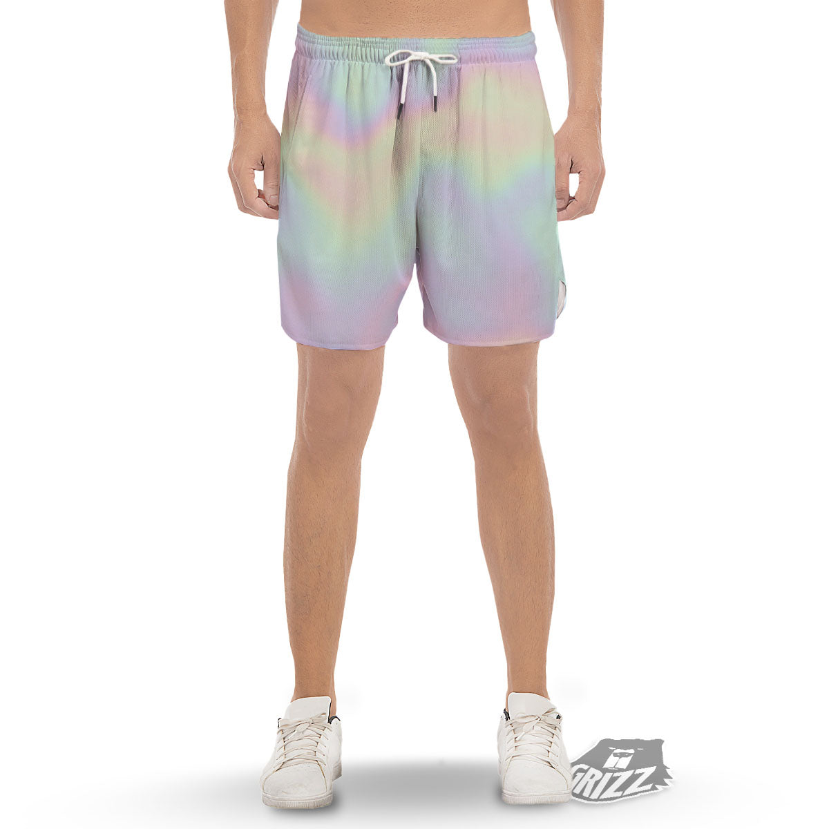 Acid Melt Pastel Print Men's Gym Shorts-grizzshop