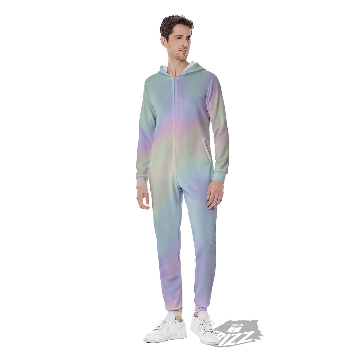 Acid Melt Pastel Print Men's Jumpsuit-grizzshop