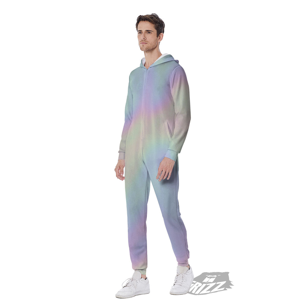 Acid Melt Pastel Print Men's Jumpsuit-grizzshop