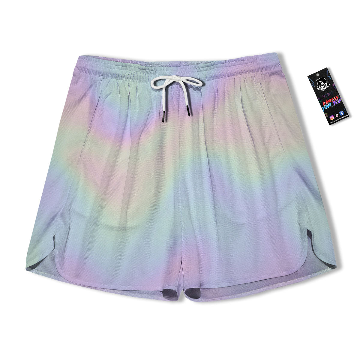 Acid Melt Pastel Print Men's Running Shorts-grizzshop
