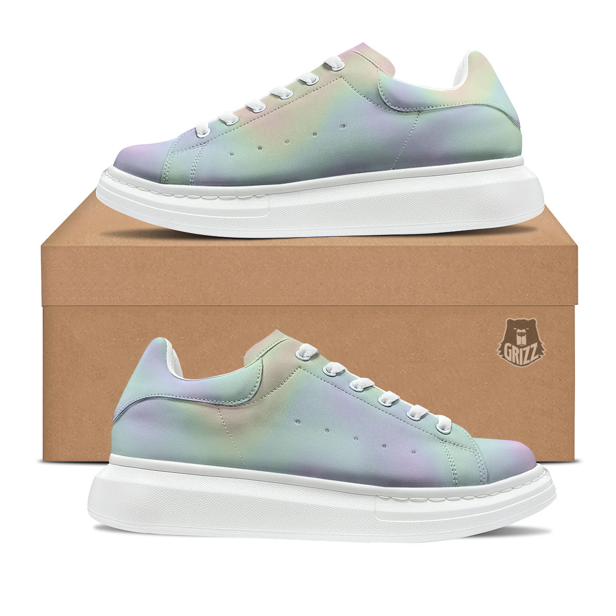 Acid Melt Pastel Print Platform Shoes-grizzshop
