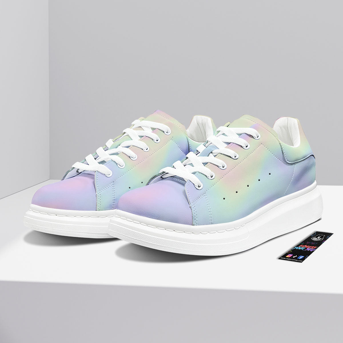 Acid Melt Pastel Print Platform Shoes-grizzshop
