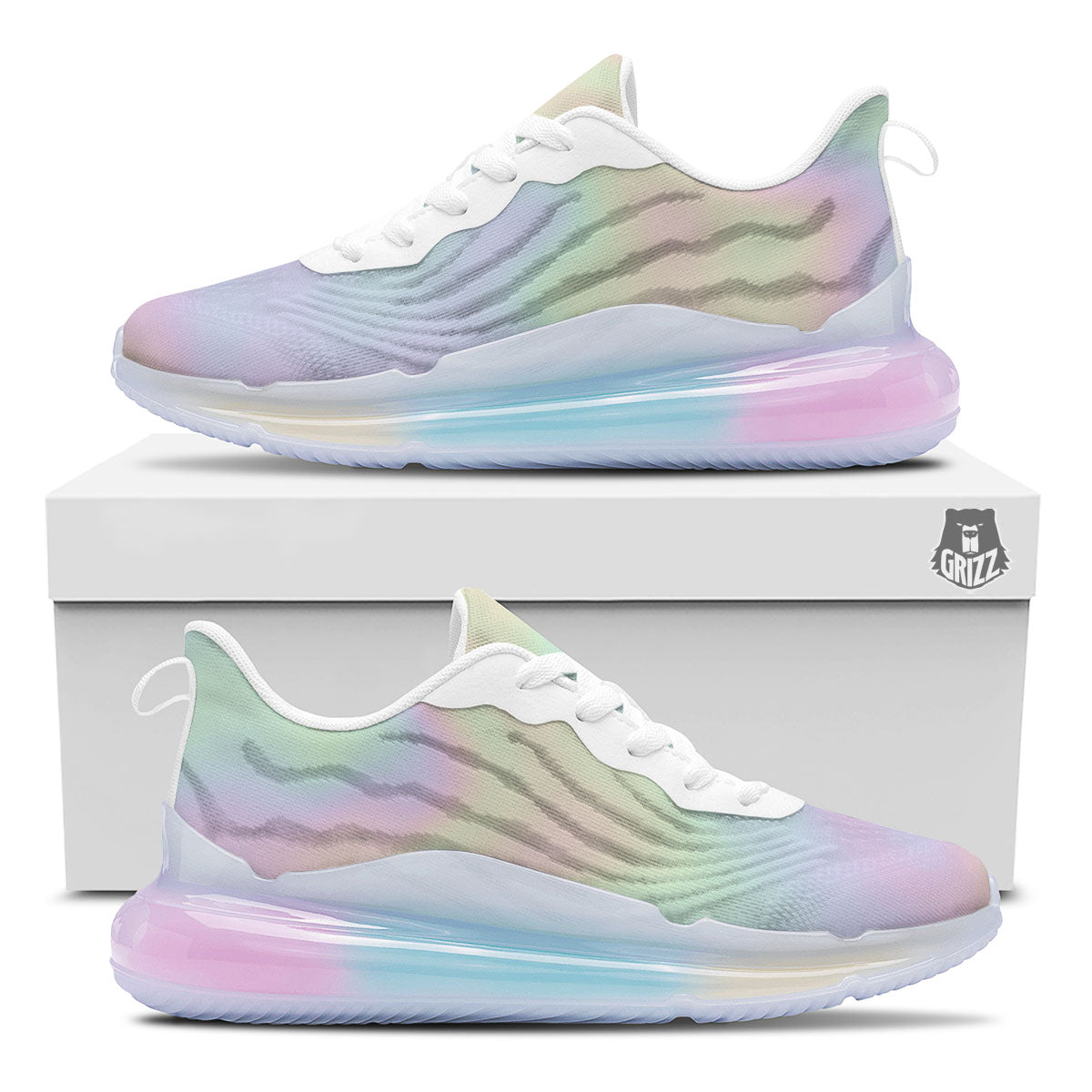 Acid Melt Pastel Print Running Sneakers-grizzshop