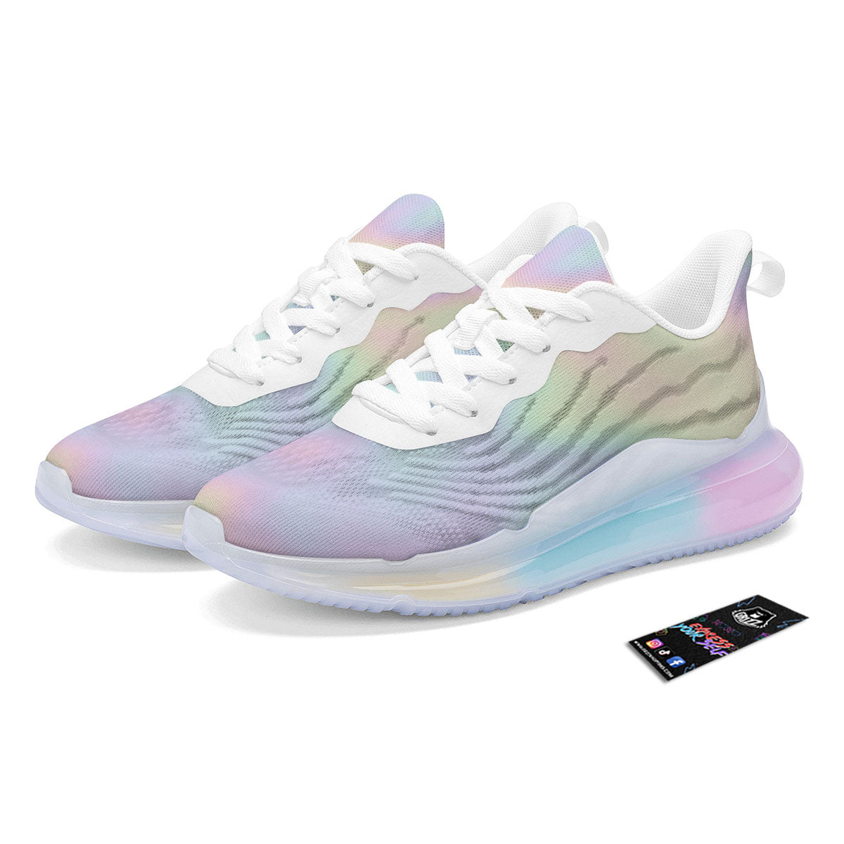 Acid Melt Pastel Print Running Sneakers-grizzshop