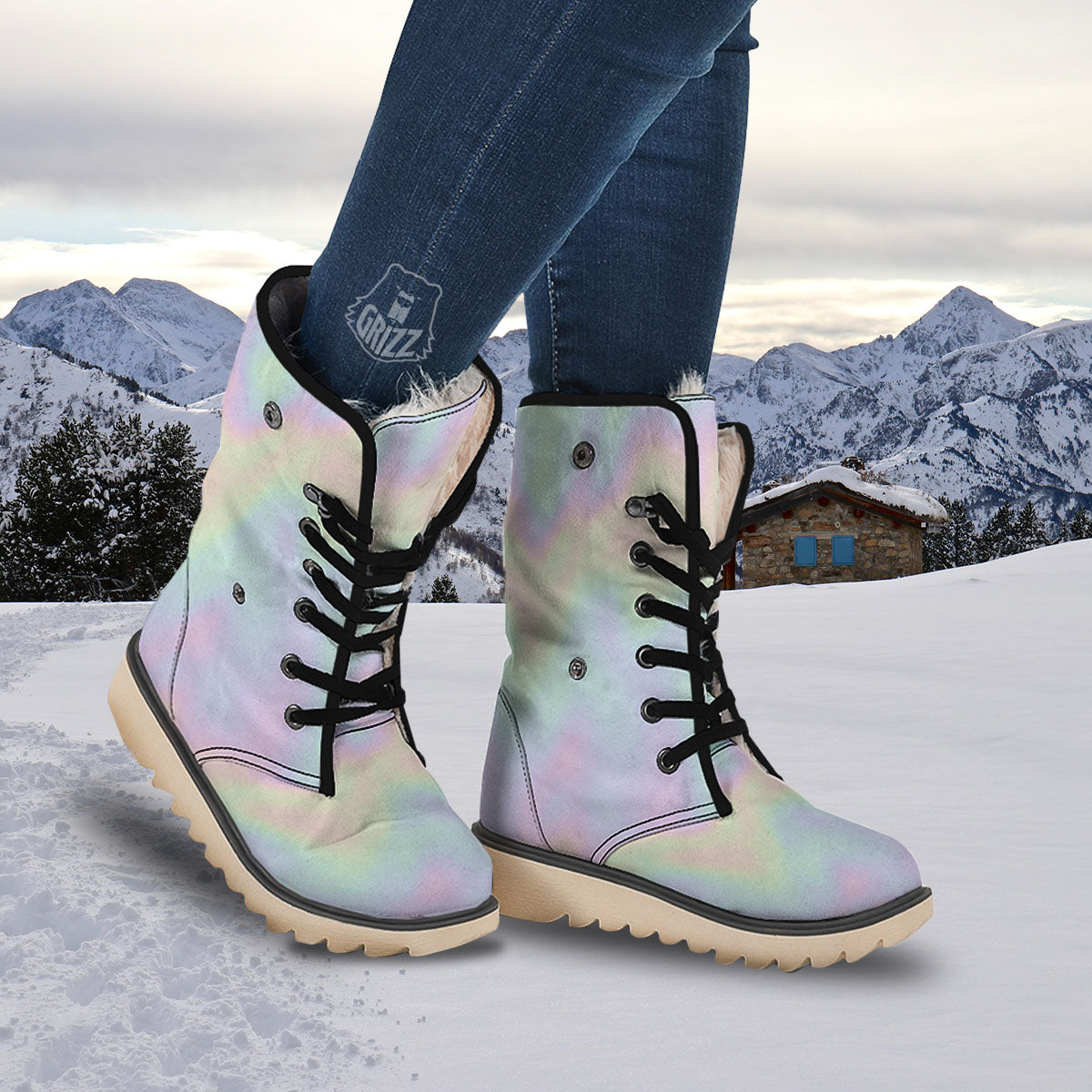 Acid Melt Pastel Print Snow Boots-grizzshop