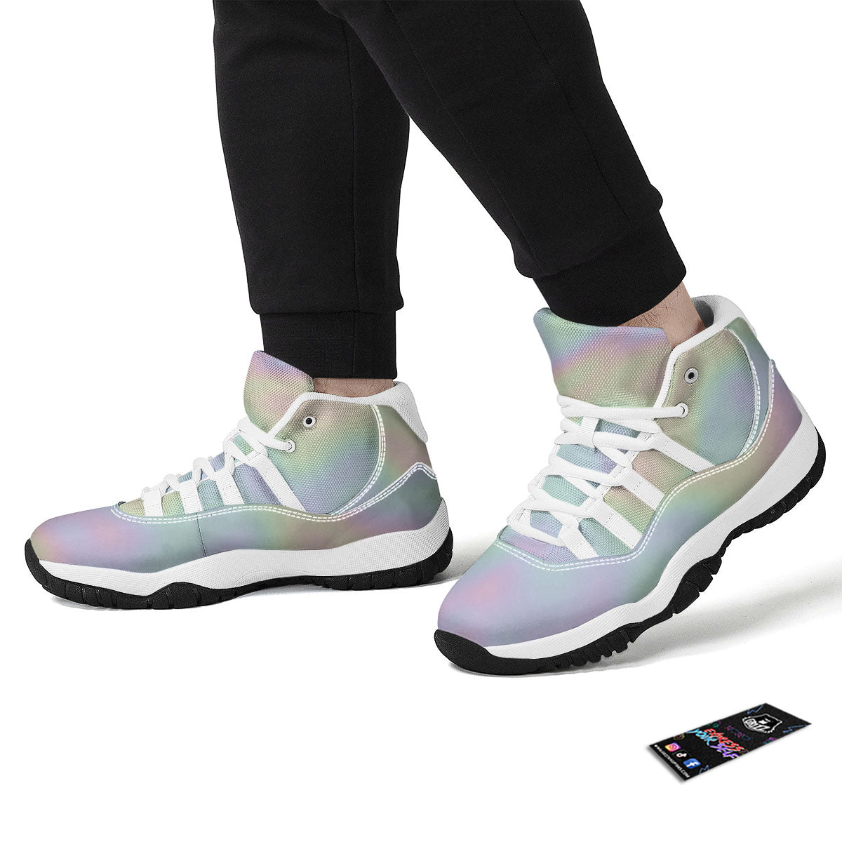 Acid Melt Pastel Print White Bball Shoes-grizzshop