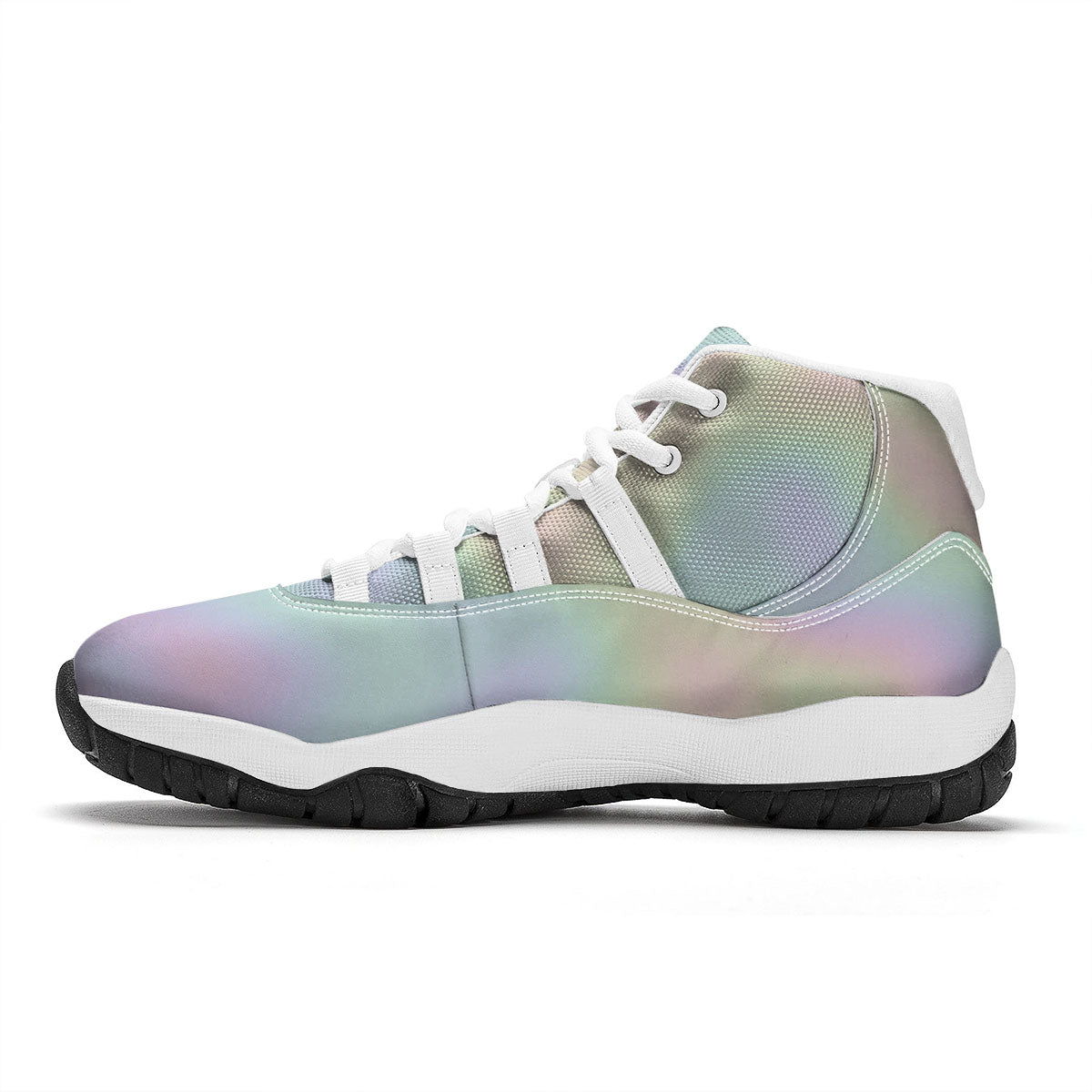 Acid Melt Pastel Print White Bball Shoes-grizzshop