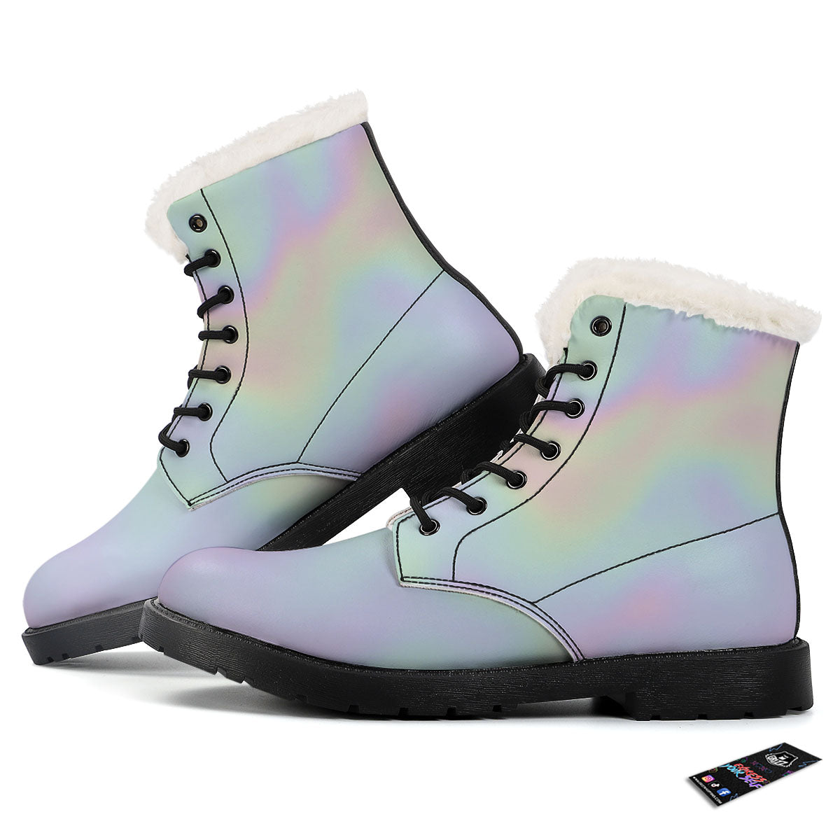 Acid Melt Pastel Print Winter Boots-grizzshop