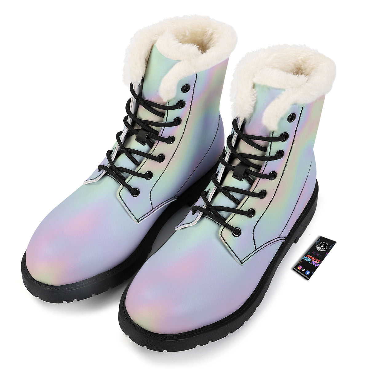 Acid Melt Pastel Print Winter Boots-grizzshop