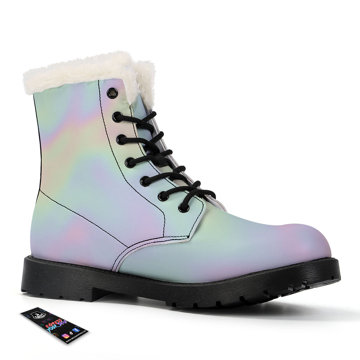 Acid Melt Pastel Print Winter Boots-grizzshop