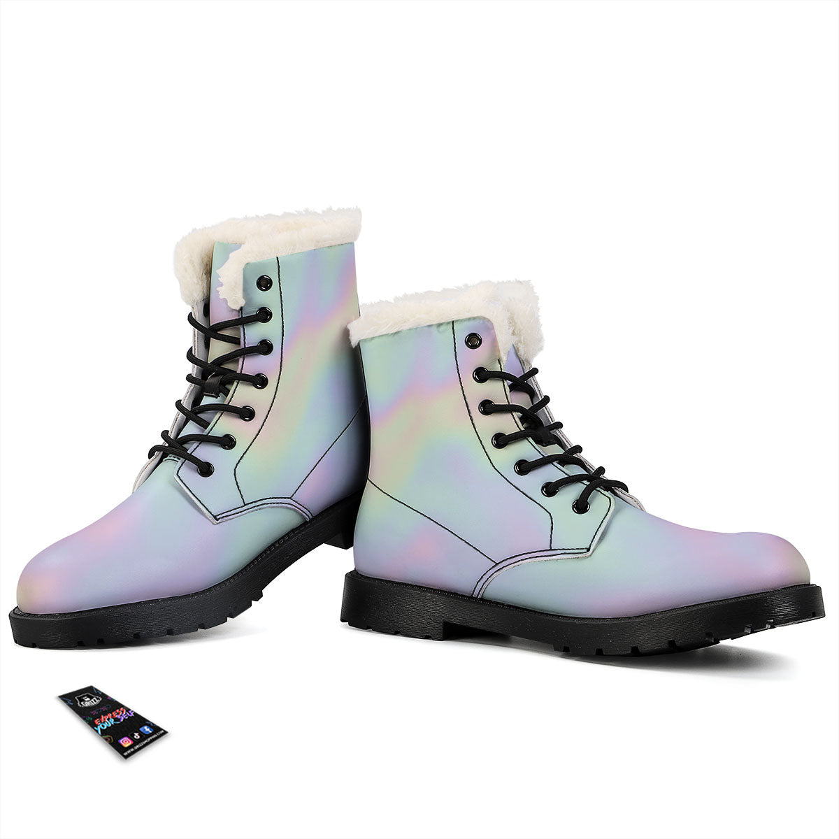 Acid Melt Pastel Print Winter Boots-grizzshop