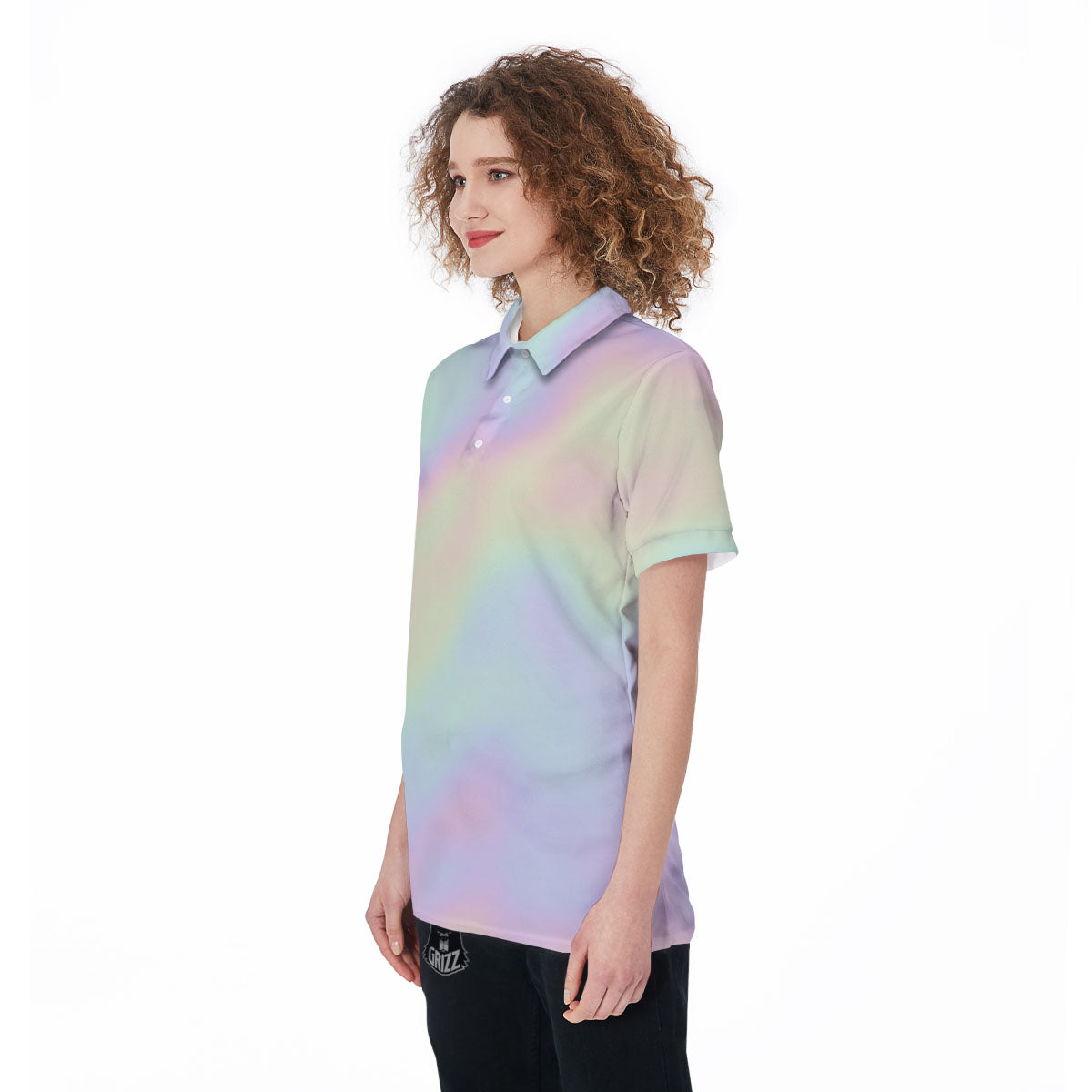 Acid Melt Pastel Print Women's Golf Shirts-grizzshop