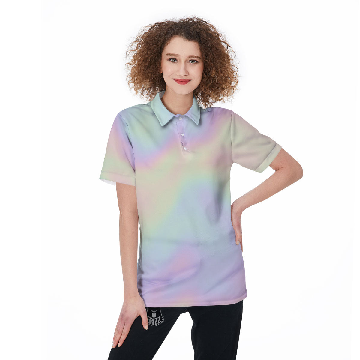 Acid Melt Pastel Print Women's Golf Shirts-grizzshop