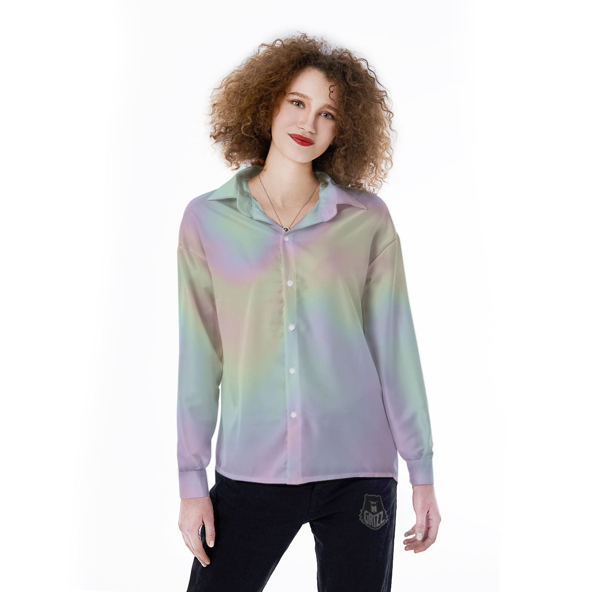 Acid Melt Pastel Print Women's Long Sleeve Shirts-grizzshop