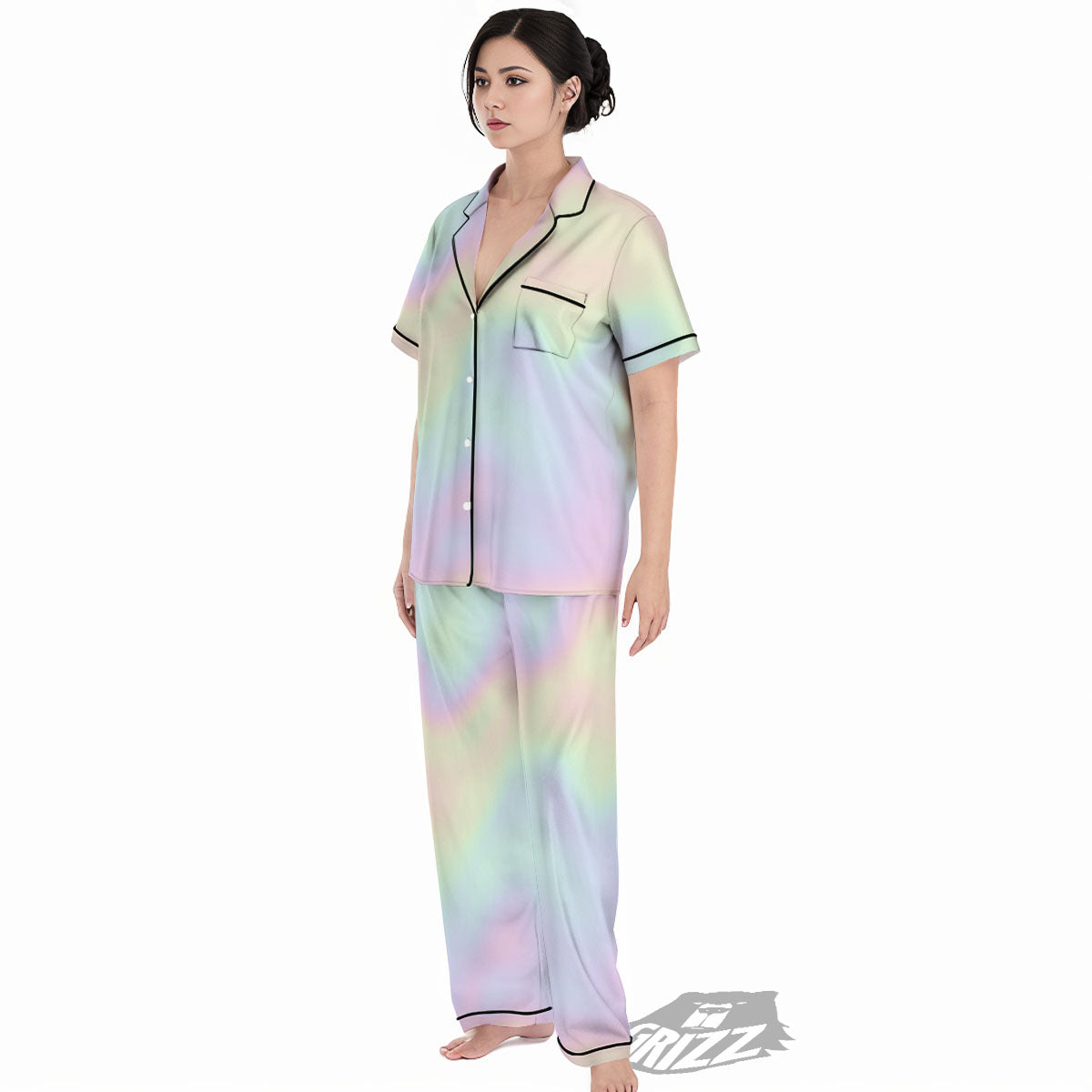 Acid Melt Pastel Print Women's Pajamas Set-grizzshop