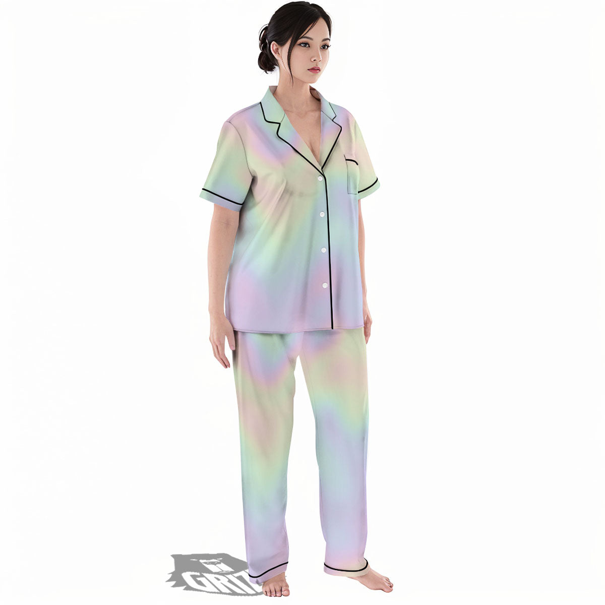 Acid Melt Pastel Print Women's Pajamas Set-grizzshop