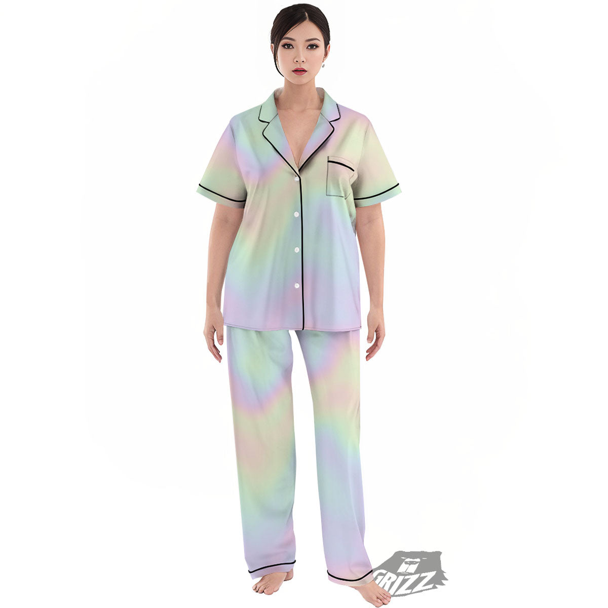 Acid Melt Pastel Print Women's Pajamas Set-grizzshop