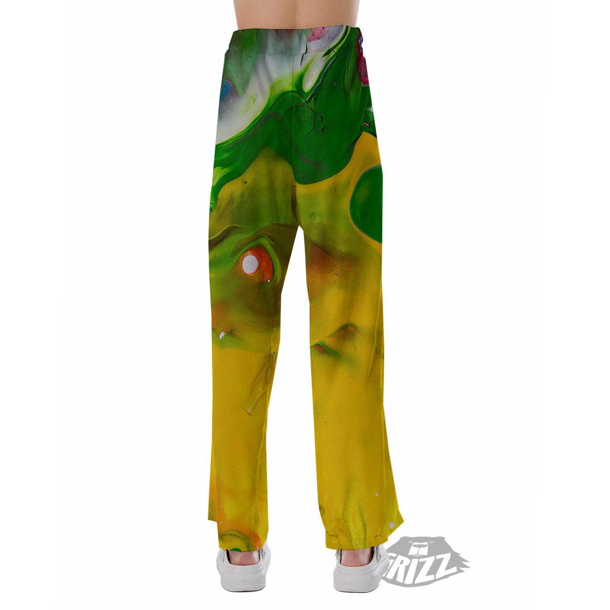 Acid Melt Yellow And Green Print Pajama Pants-grizzshop