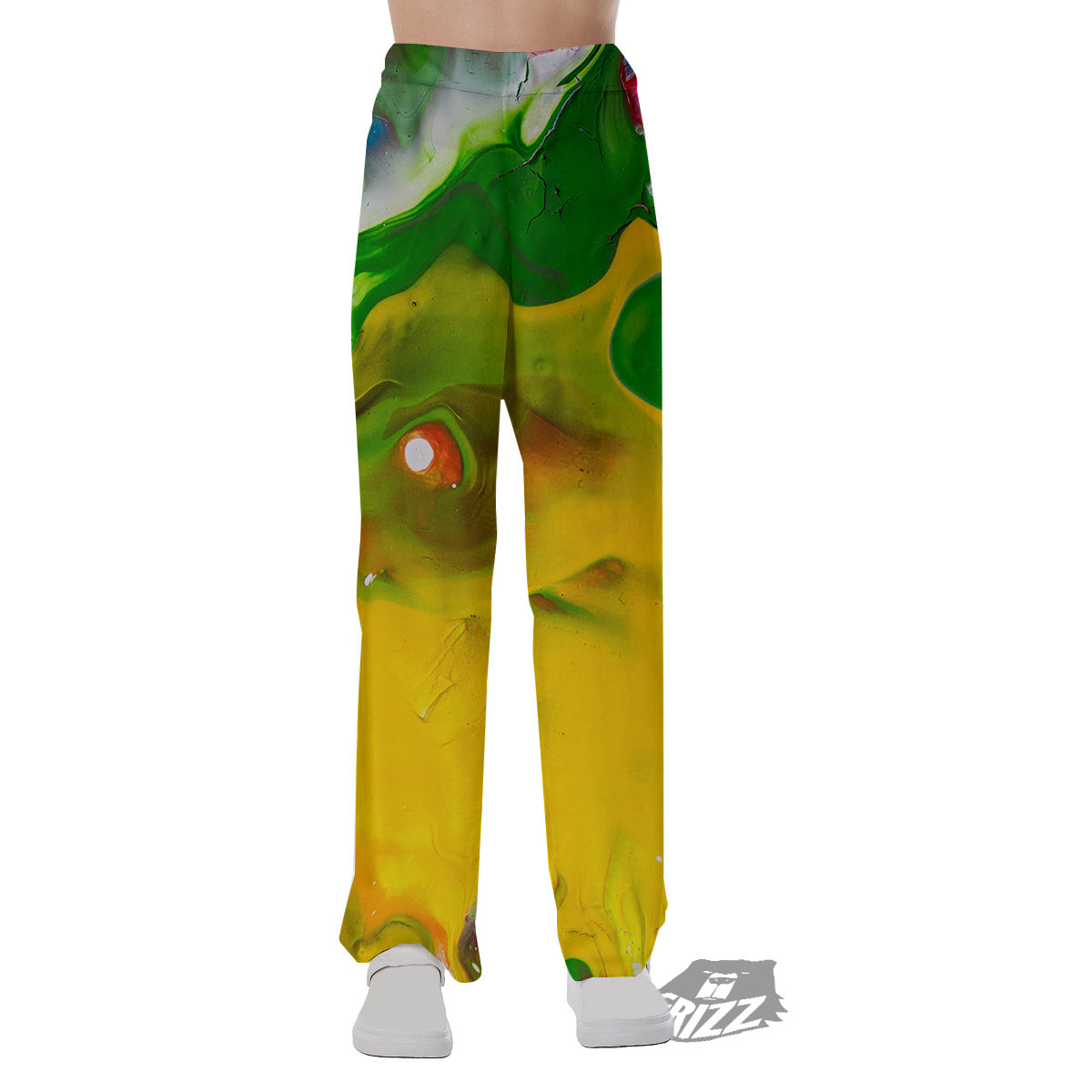 Acid Melt Yellow And Green Print Pajama Pants-grizzshop