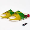 Acid Melt Yellow And Green Print Sandals-grizzshop