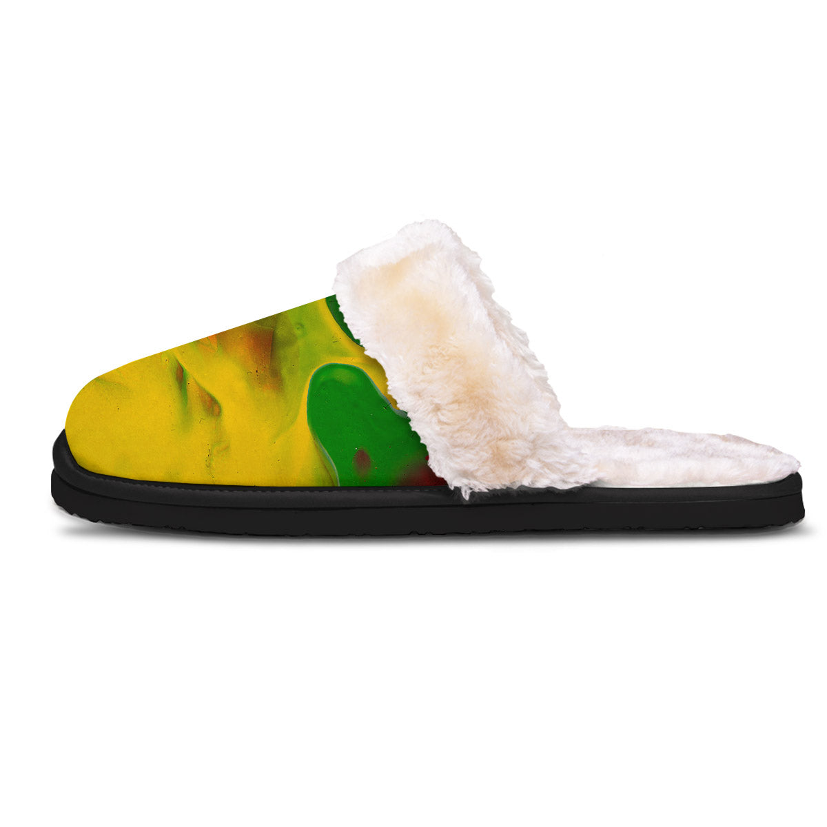 Acid Melt Yellow And Green Print Slippers-grizzshop