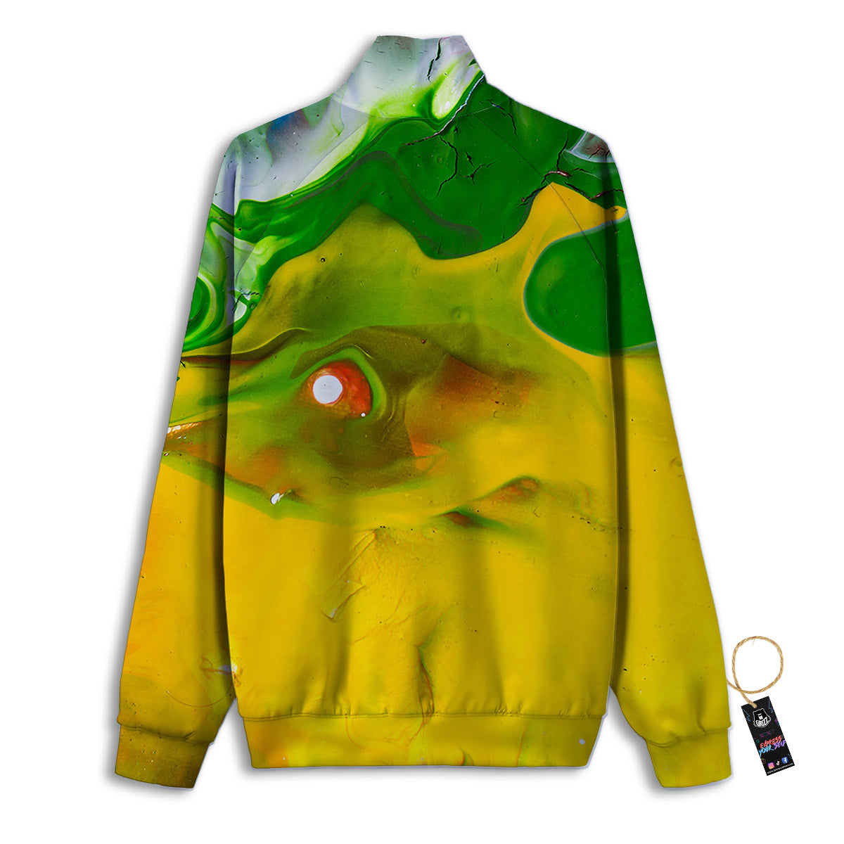 Acid Melt Yellow And Green Print Track Jacket-grizzshop