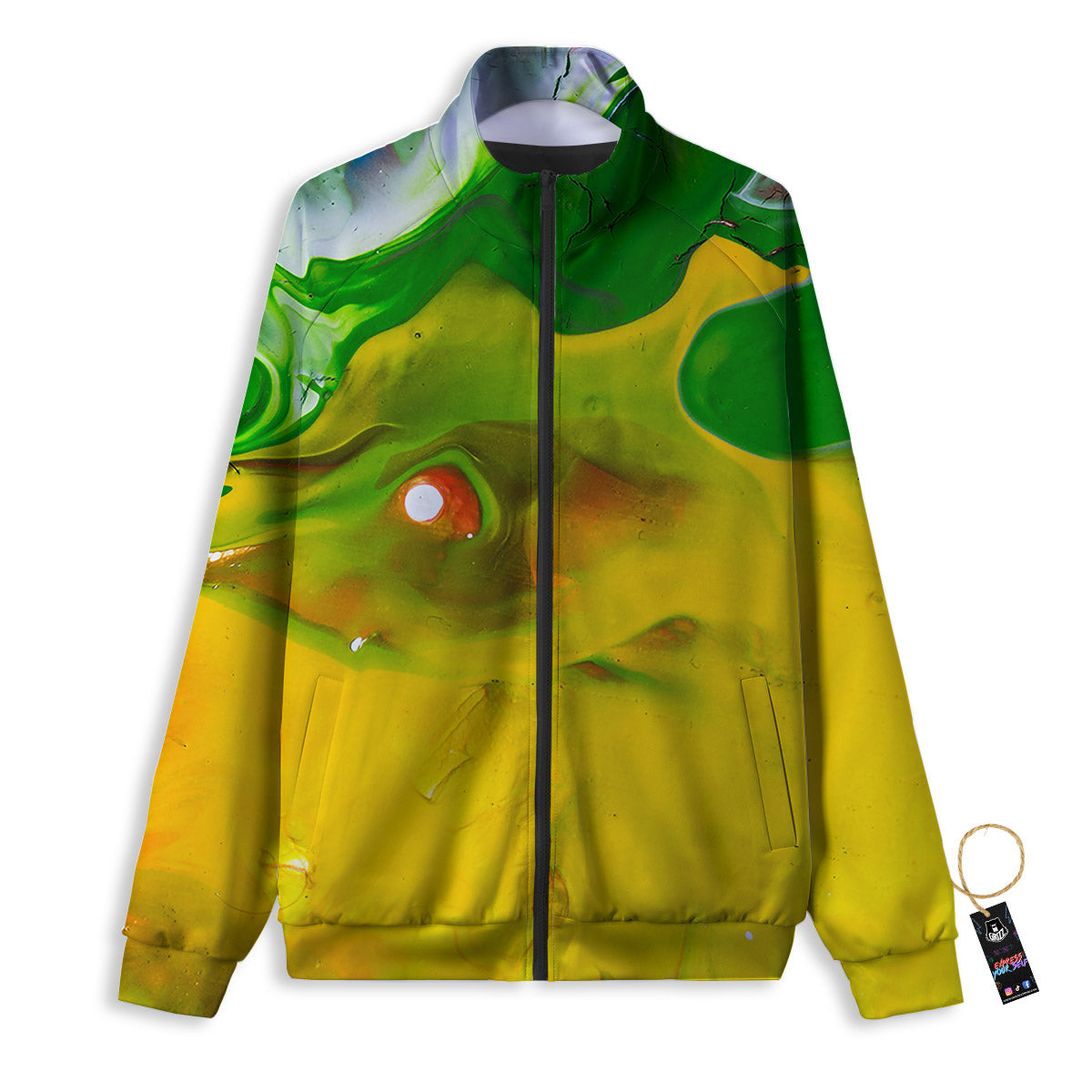 Acid Melt Yellow And Green Print Track Jacket-grizzshop