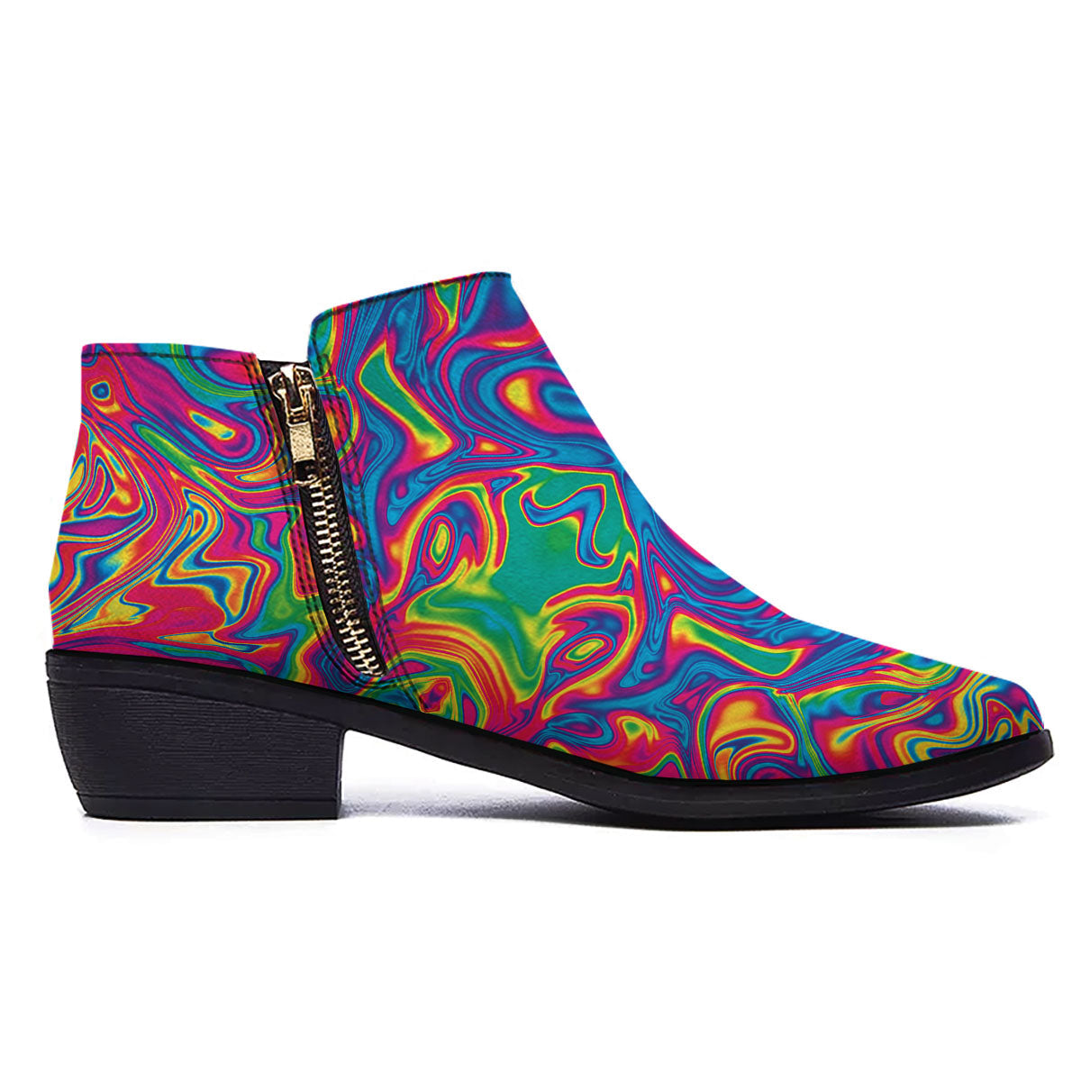 Acid Psychedelic Print Pattern Ankle Boots-grizzshop