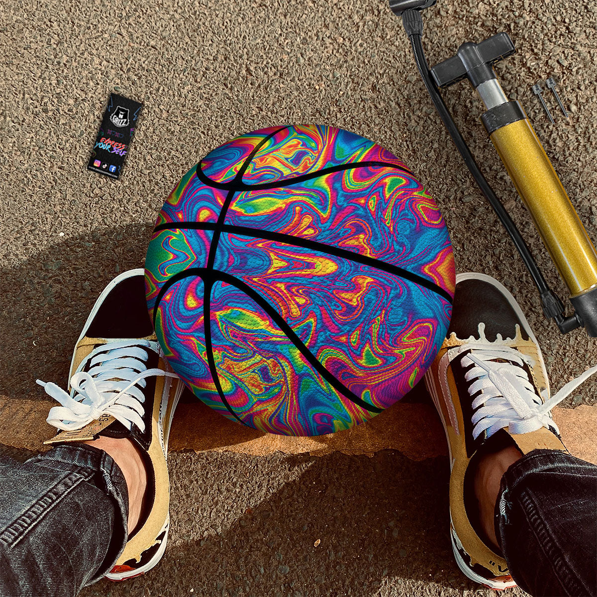 Acid Psychedelic Print Pattern Basketball-grizzshop
