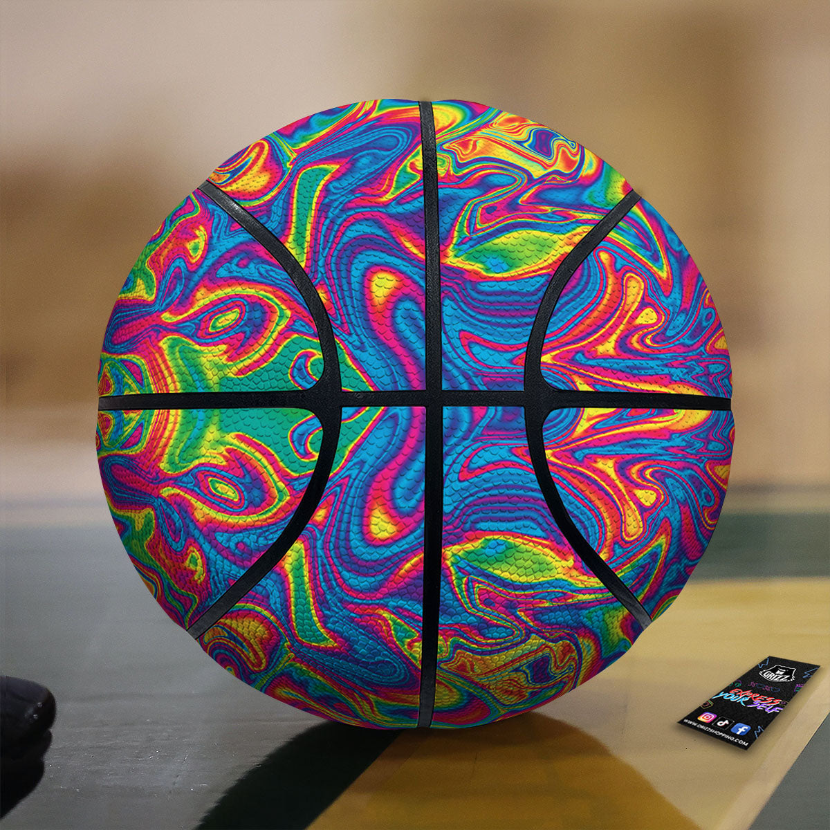 Acid Psychedelic Print Pattern Basketball-grizzshop