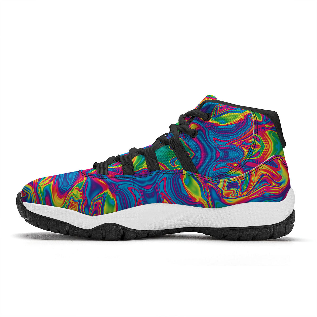 Acid Psychedelic Print Pattern Black Bball Shoes-grizzshop
