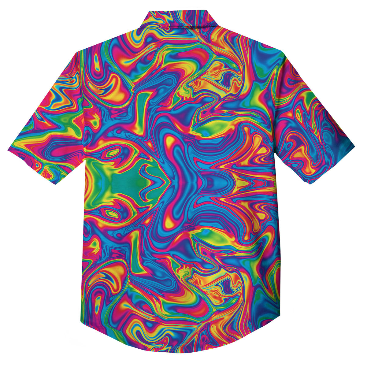 Acid Psychedelic Print Pattern Button Up Shirt-grizzshop