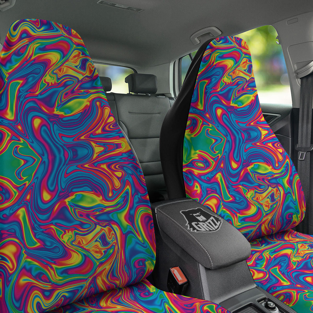 Acid Psychedelic Print Pattern Car Seat Covers-grizzshop