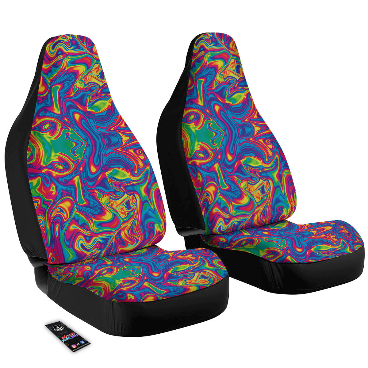 Acid Psychedelic Print Pattern Car Seat Covers-grizzshop