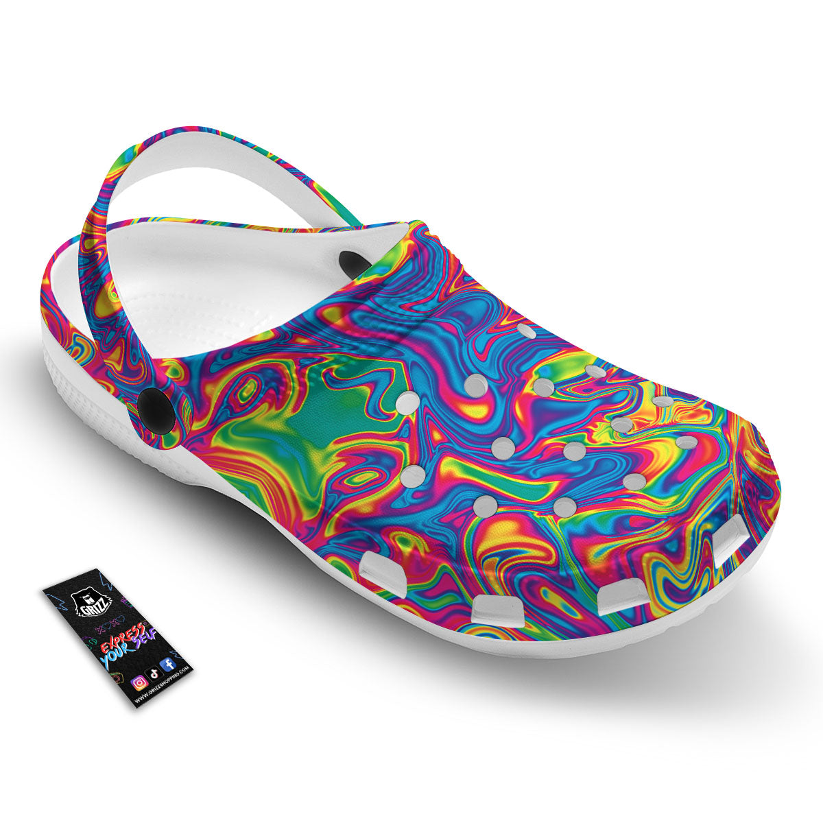 Acid Psychedelic Print Pattern Clog-grizzshop