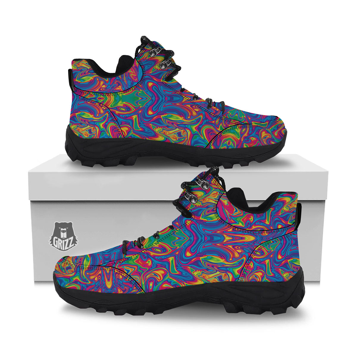 Acid Psychedelic Print Pattern Hiking Shoes-grizzshop