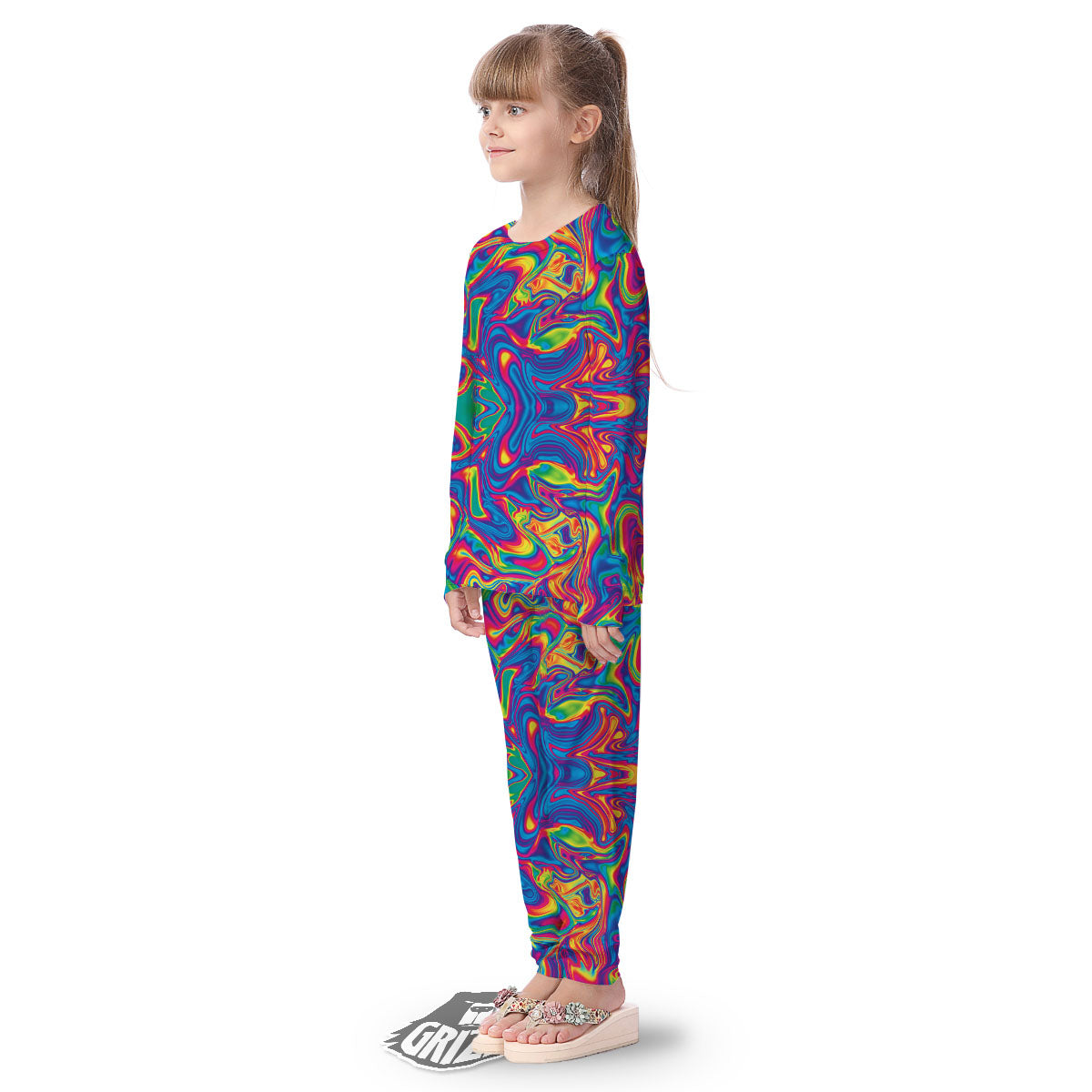 Acid Psychedelic Print Pattern Kid's Pajamas-grizzshop